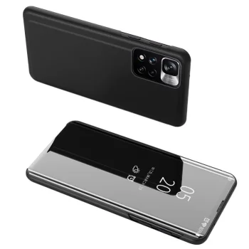 Atverčiamasis dėklas Huawei nova 8i Clear View Case su stovo funkcija, juodas