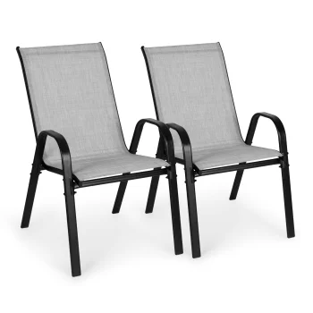 Garden Chair Set, 2 pcs, Light Grey, Multigarden