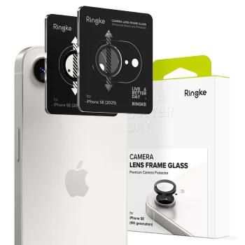 Kameros apsauginiai stiklai Ringke Camera Frame Protector iPhone 16e / 17e, 2 vnt., juodi