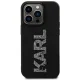 Karl Lagerfeld dėklas iPhone 15 Pro telefonui 3D Rubber Glitter Logo, juodas