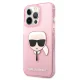 Karl Lagerfeld dėklas iPhone 13 Pro Max su Glitter Karl\'s Head, rožinis