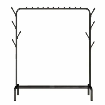 Heavy Duty Garment Rack with Shoe Shelf, Black