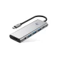 Tech-Protect HB04 9in1 USB-C šakotuvas su HDMI 4K 60Hz ir PD 100W, pilkas