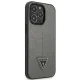 Guess Saffiano Triangle Logo dėklas telefonui iPhone 13 Pro Max 6.7\", sidabrinis