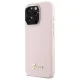 Guess Silicone Script Metal Logo & Frame dėklas iPhone 16 Pro Max, rožinis
