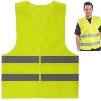 Reflective Safety Vest, Yellow, Size L