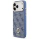 Guess 4G Strass Logo MagSafe dėklas iPhone 17 Pro Max, mėlynas