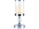 Glamour stiliaus stiklinių ir metalinių žvakidžių rinkinys, 3 vnt., chromas