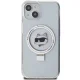 Karl Lagerfeld dėklas iPhone 15 su MagSafe ir žiedu Choupette Head, baltas