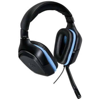 Logitech G432 laidinės žaidimų ausinės, juodos/mėlynos