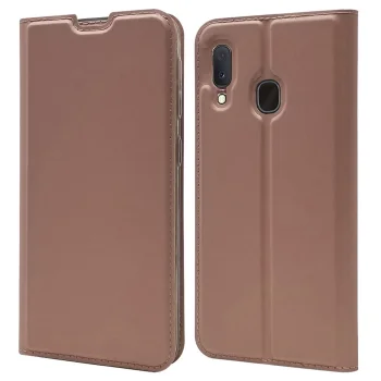 Samsung Galaxy A20e (SM-A202F) Magnetic Leather Case Cover Card Holder, Rose