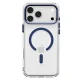 Spigen Ultra Hybrid Optik S MagSafe case for iPhone 18 Pro / 17 Pro, clear and navy