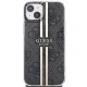 Guess IML 4G Gold Stripe dėklas, skirtas iPhone 15 Plus / 14 Plus, juodas