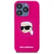 Karl Lagerfeld dėklas iPhone 15 Pro Max telefonui su MagSafe, fuksijų spalvos