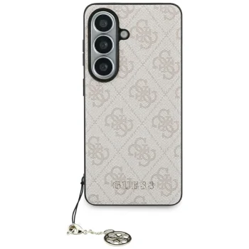 Guess 4G Classic Logo Charm MagSafe dėklas Samsung Galaxy S26, rožinis