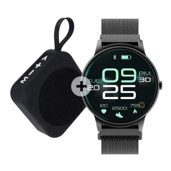 Išmanusis laikrodis Forever ForeVive 2 SB-330 su 3W Bluetooth garsiakalbiu, juodas