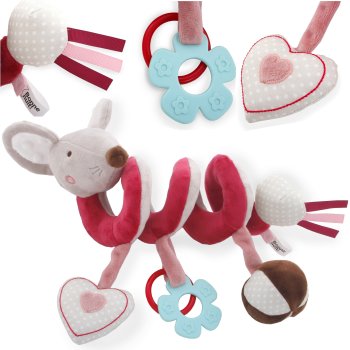 Spiral Toy for Stroller and Crib with Rattle and Teethers, Blue