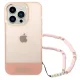 Guess Translucent Pearl Strap Case for iPhone 14 Pro Max - Pink