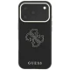 Guess dėklas Grained & Big Resin Logo, skirtas Apple iPhone 18 Pro / 17 Pro, juodas
