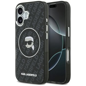 Karl Lagerfeld IML Karl Head Logo MagSafe dėklas telefonui iPhone 17, juodas