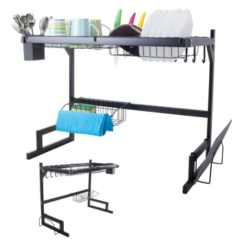 Virs plautuvės statoma indų džiovykla Loft, juoda