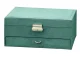 Velvet Jewelry Box Organizer with Drawer, Green