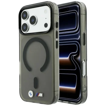 BMW M IML Frosted Metal Logo & Trims MagSafe dėklas telefonui iPhone 18 Pro Max / 17 Pro Max, juodas