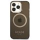 Guess Gold Outline Translucent MagSafe Case for iPhone 13 Pro Max - Black