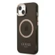 Guess Gold Outline Translucent MagSafe dėklas iPhone 13, juodas
