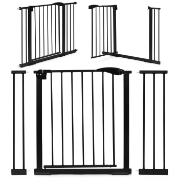 ECOTOYS apsauginis vartelis laiptams ir durims, 74-105 cm, juodas