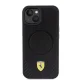 Ferrari iPhone 15 Case Carbon Metal Logo MagSafe, Black