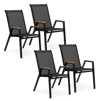 MultiGarden Garden Chair Set, 4 pcs, Black