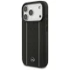 Mercedes Leather Star Pattern Stripes MagSafe dėklas, skirtas iPhone 17 Pro, juodas