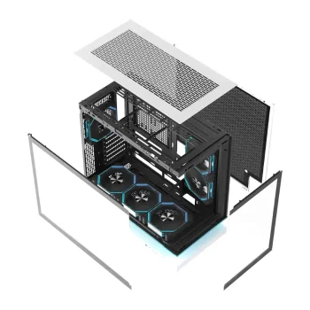 DarkFlash F1 ATX computer case with 6 fans, white