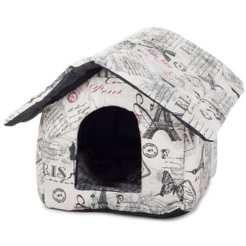 Pet House and Bed for Dogs and Cats, Size M, Beige