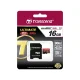 Transcend microSDHC 16GB Class 10 UHS-I U1 600x atminties kortelė su SD adapteriu