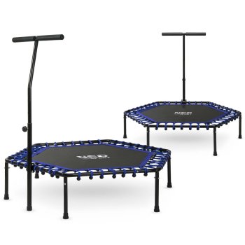 Neo-Sport fitneso batutas su rankena, 127 cm, mėlynas