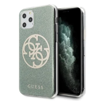 Guess 4G Circle Glitter dėklas iPhone 11 Pro Max, chaki