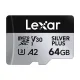 Atminties kortelė Lexar High-Performance Silver Plus microSDXC 64GB su adapteriu (LMSSIPL064G-BNANG)
