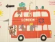 Dvipusis putų žaidimų kilimėlis vaikams London Bus Forest, 200x180 cm
