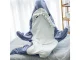 Wearable Shark Blanket Hoodie for Adults, Cozy Pajama Costume, Size L, Grey