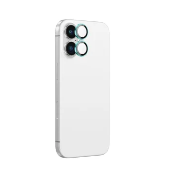 Kameros apsauginis stiklas AmazingThing AR iPhone 16 / 16 Plus su rėmeliu, 9H, žalias