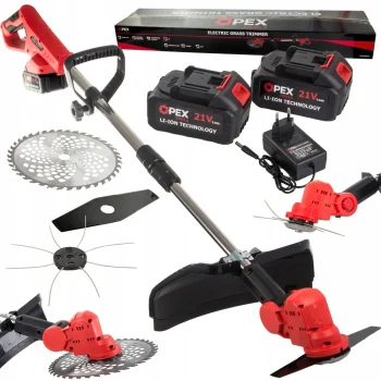 Akumuliatorinė žoliapjovė OPEX TOOLS OPX28025, 21V, 1200W, 2x 3.0Ah