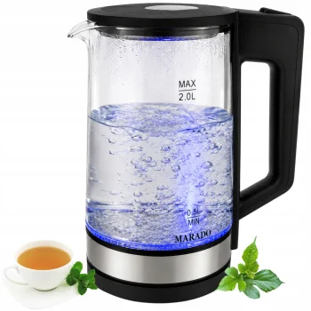 Stiklinis elektrinis virdulys 1500W, 2L, juodas