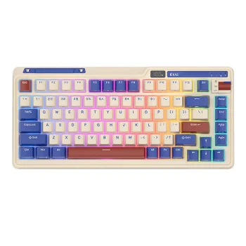 Belaidė mechaninė klaviatūra Royal Kludge KZZI K75 pro RGB, retro mėlyna
