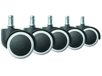 Sofotel Rubber Office Chair Casters for Hardwood Floors 5 pcs, white