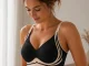 Moteriška besiūlė sportinė liemenėlė Push Up, juoda, XL dydis