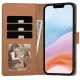 Tech-Protect Wallet atverčiamas dėklas iPhone 16e / 17e, rudas