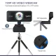 HXSJ S90 HD internetinė kamera 720P su mikrofonu, juoda