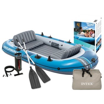 Pripučiama valtis Intex Excursion 4 su irklais ir pompa